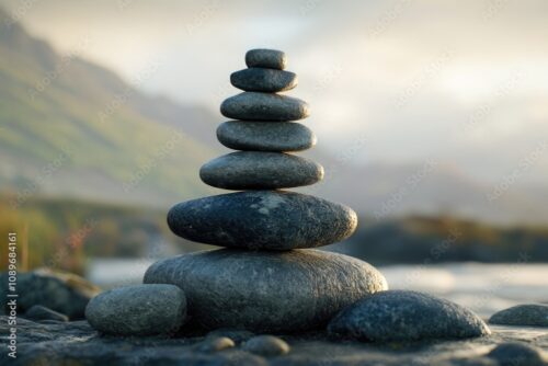 AdobeStock_1089684161_Preview rocks in an aligned stack in a peaceful setting